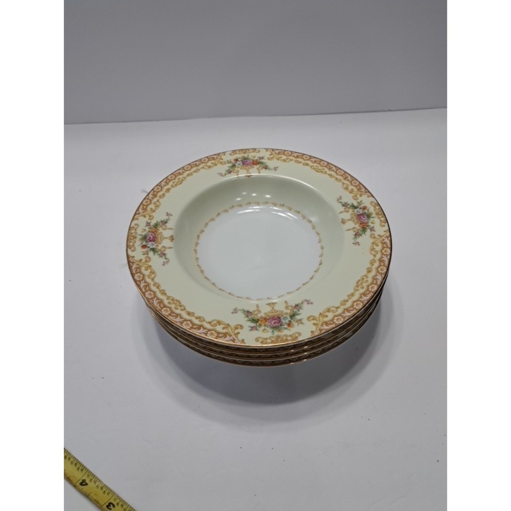 4- VINTAGE NORITAKE TUSCANA RIMMED SOUP/FRUIT‎ BOWLS -8-1/8"